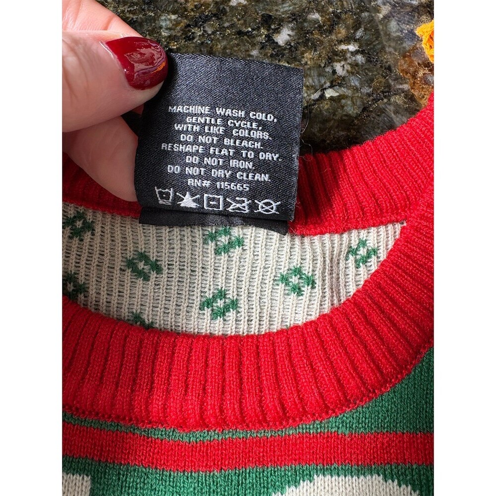 Elf Movie Son of a Nutcracker Ugly Christmas Sweater Men's L Green Red - Picture 7 of 7